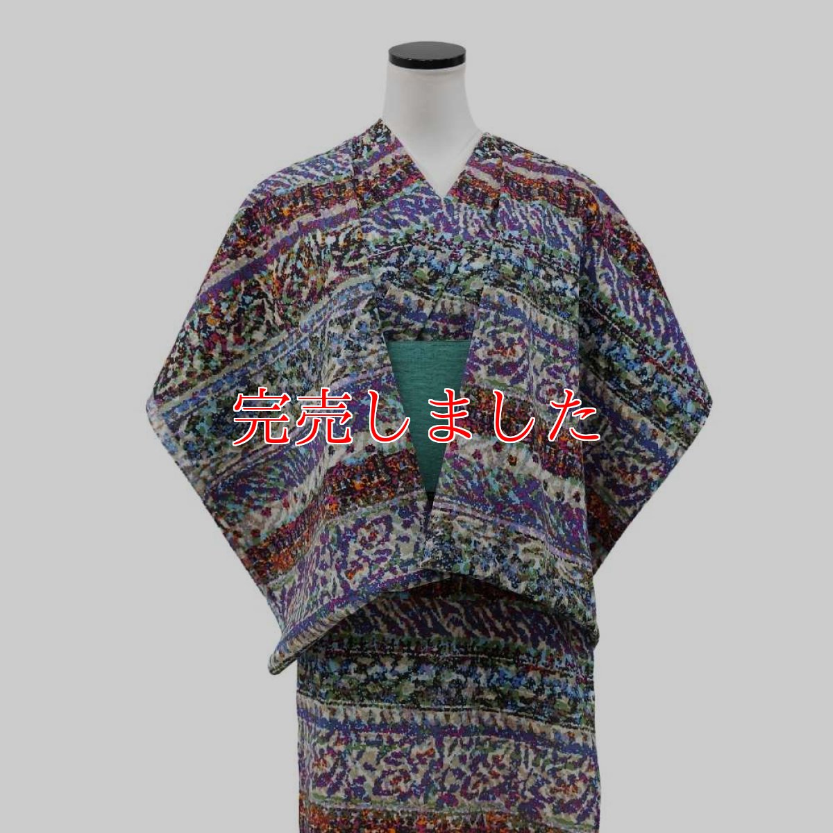 画像3: 洗える木綿着物｜綿縮緬「油彩ミルフィーユ」　綿100％｜ひでや工房 (3)