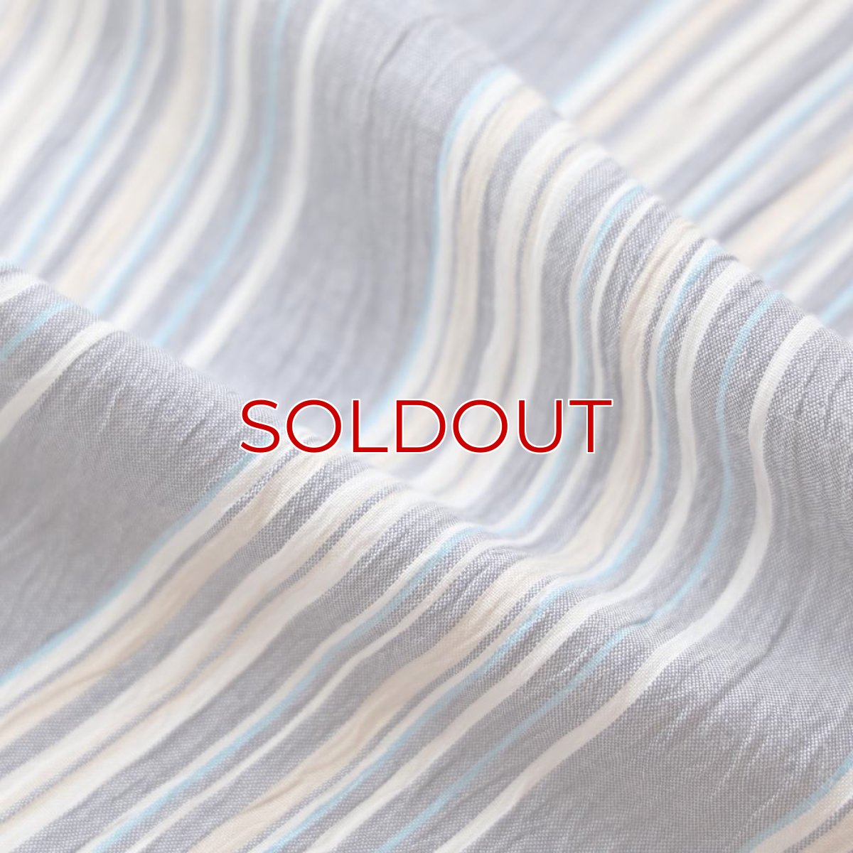 画像6: 洗える綿麻着物　近江ちぢみ「ブルーグレイ×マルチストライプ」｜ひでや工房 (6)