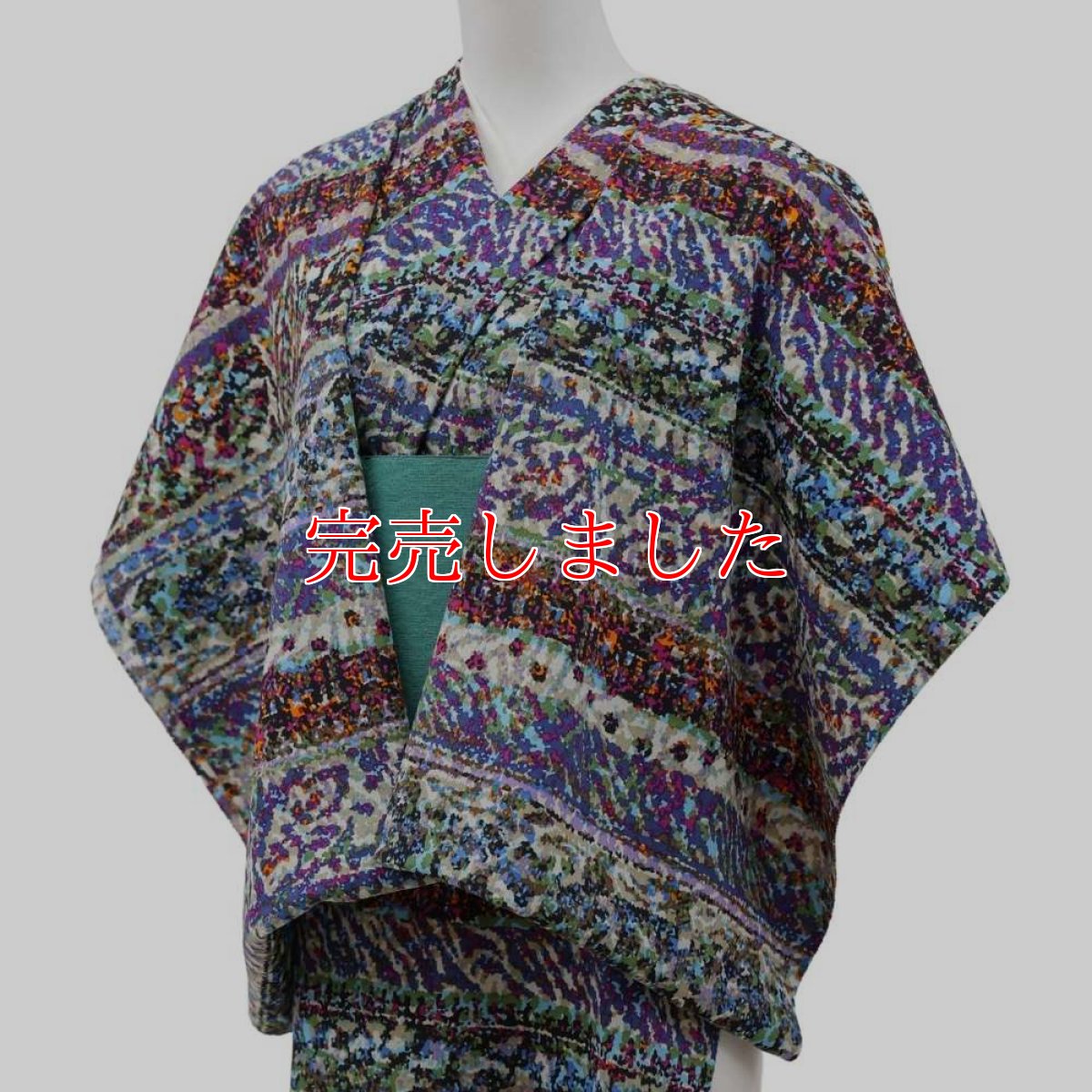 画像4: 洗える木綿着物｜綿縮緬「油彩ミルフィーユ」　綿100％｜ひでや工房 (4)