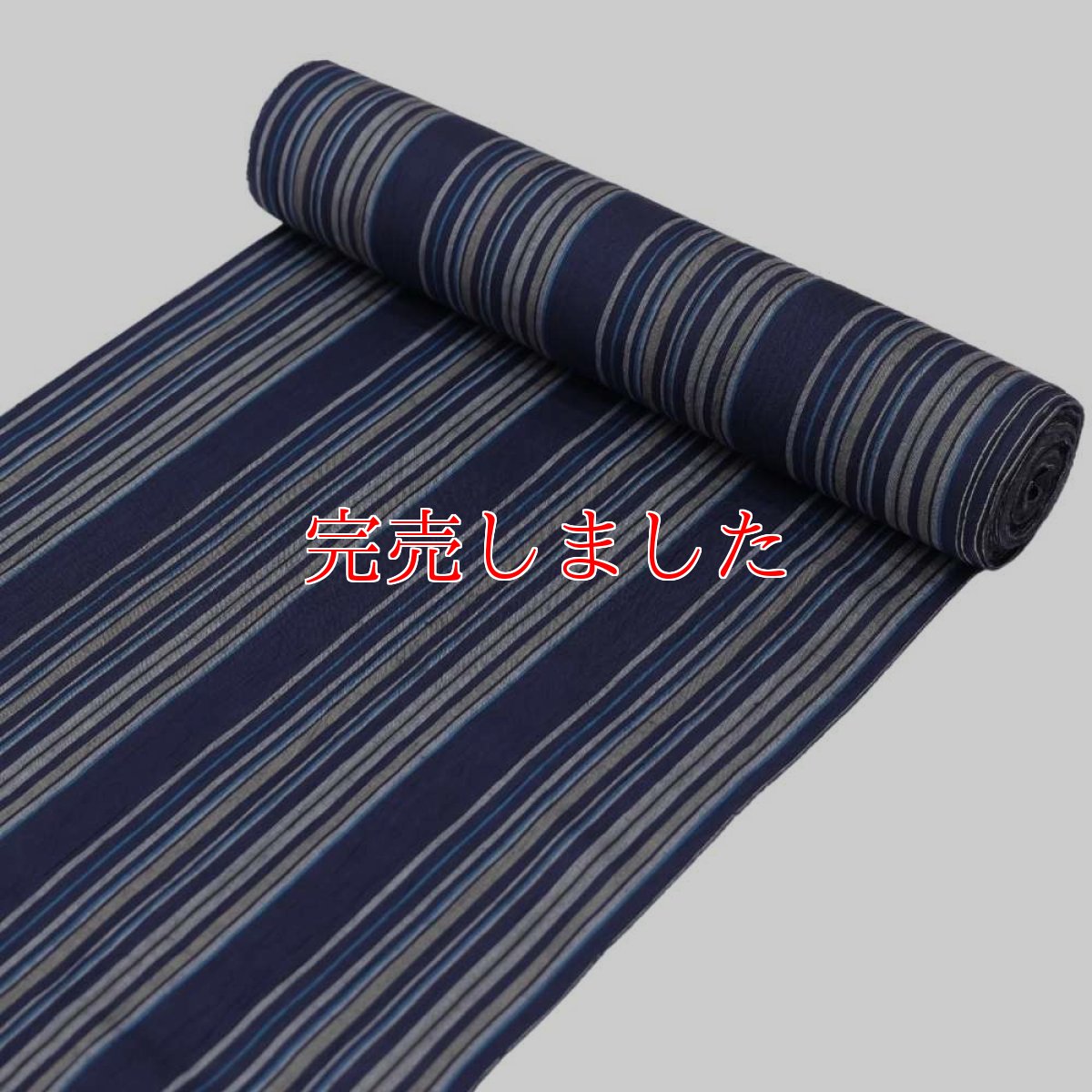 画像4: 洗える綿麻着物　近江ちぢみ「ネイビー×マルチストライプ」｜ひでや工房 (4)