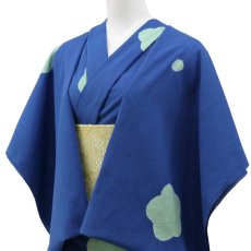 画像4: 洗える木綿着物｜綿縮緬「青空に梅花」綿100％｜ひでや工房 (4)