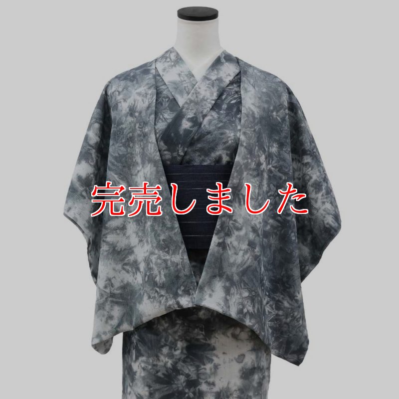 洗える木綿着物｜綿縮緬「墨ムラ染め」綿100％｜ひでや工房 | 普段着