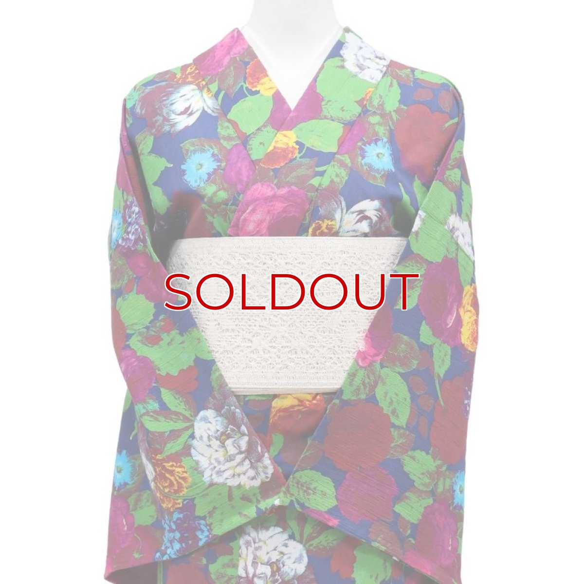 画像2: 洗える木綿着物「油彩ボタニカル」綿100％｜仕立て上がり品｜ひでや工房 (2)