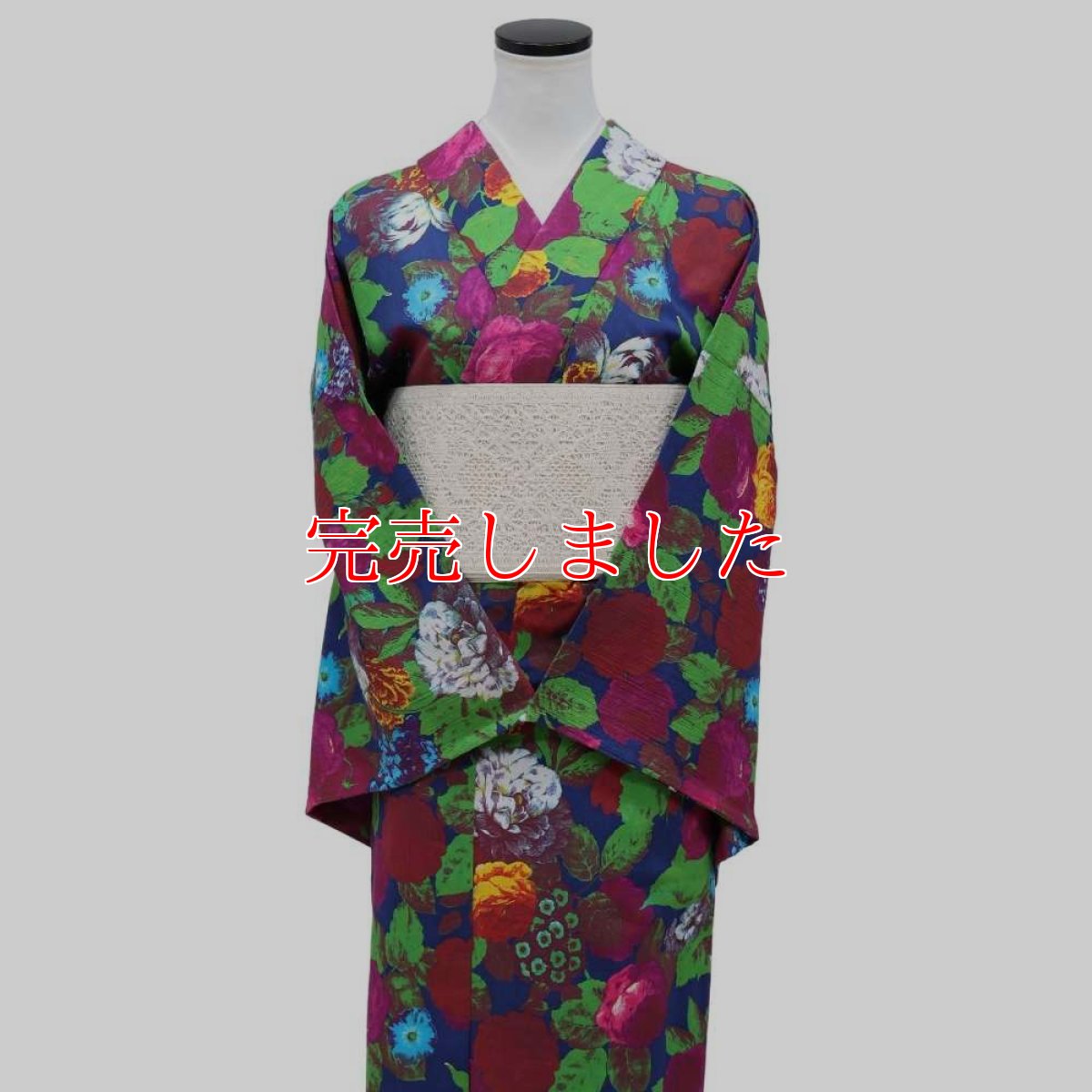 画像3: 洗える木綿着物「油彩ボタニカル」綿100％｜仕立て上がり品｜ひでや工房 (3)