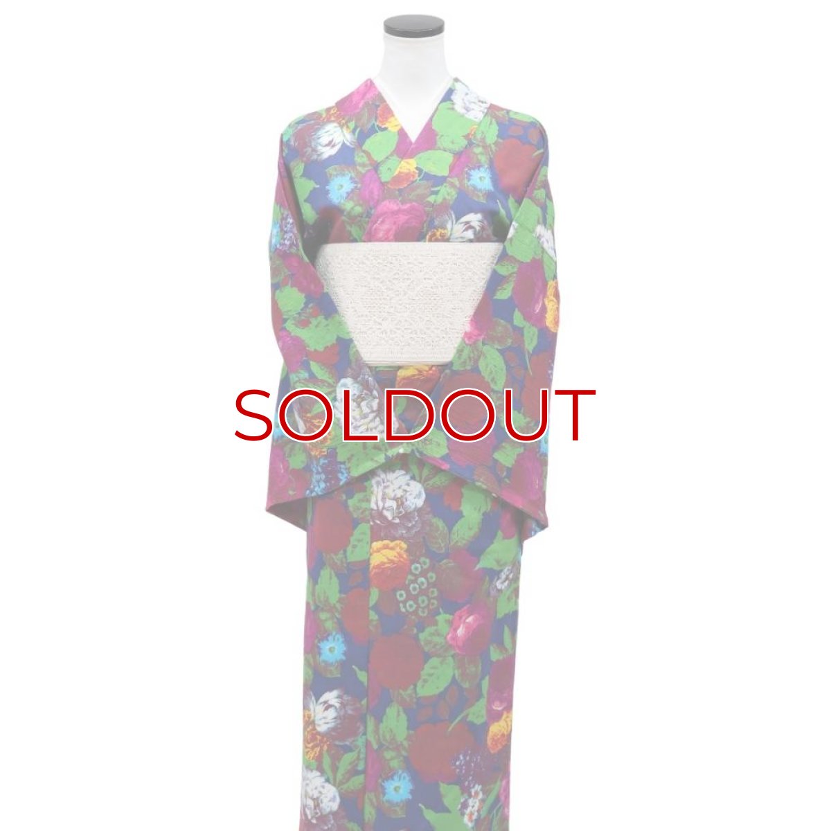 画像4: 洗える木綿着物「油彩ボタニカル」綿100％｜仕立て上がり品｜ひでや工房 (4)