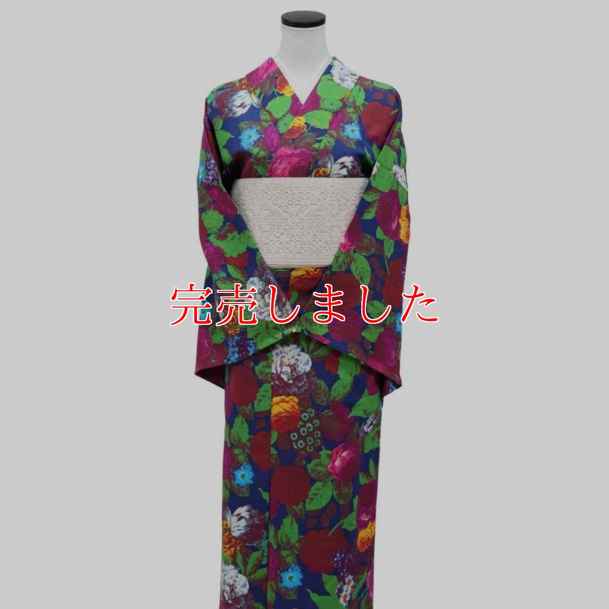 画像4: 洗える木綿着物「油彩ボタニカル」綿100％｜仕立て上がり品｜ひでや工房 (4)