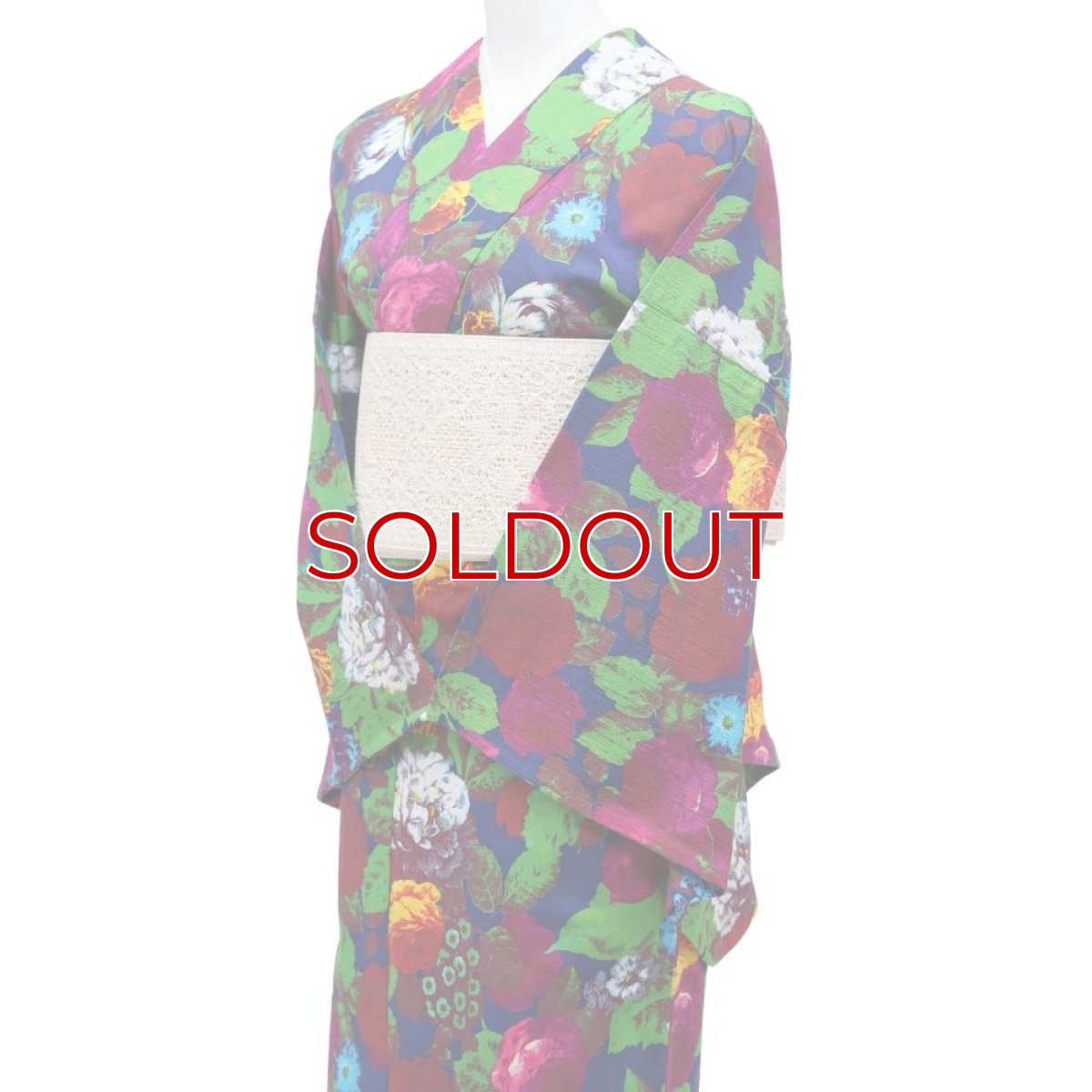 画像5: 洗える木綿着物「油彩ボタニカル」綿100％｜仕立て上がり品｜ひでや工房 (5)