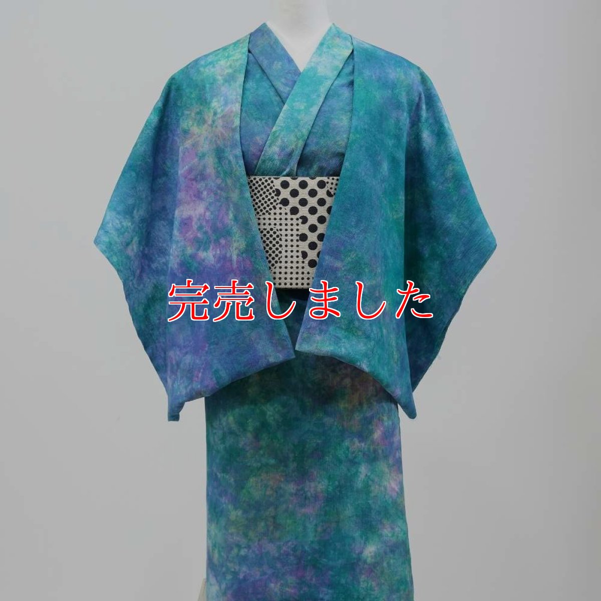 画像3: 洗える木綿着物｜彩睡蓮シリーズ「翡翠の池」綿100％｜ひでや工房 (3)