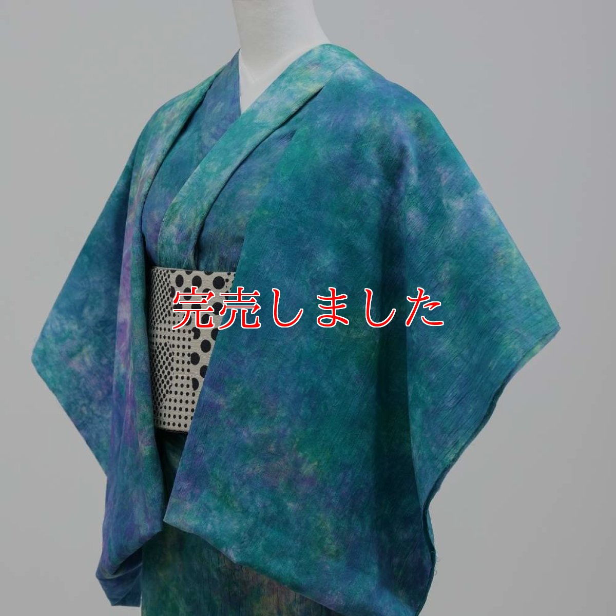 画像4: 洗える木綿着物｜彩睡蓮シリーズ「翡翠の池」綿100％｜ひでや工房 (4)