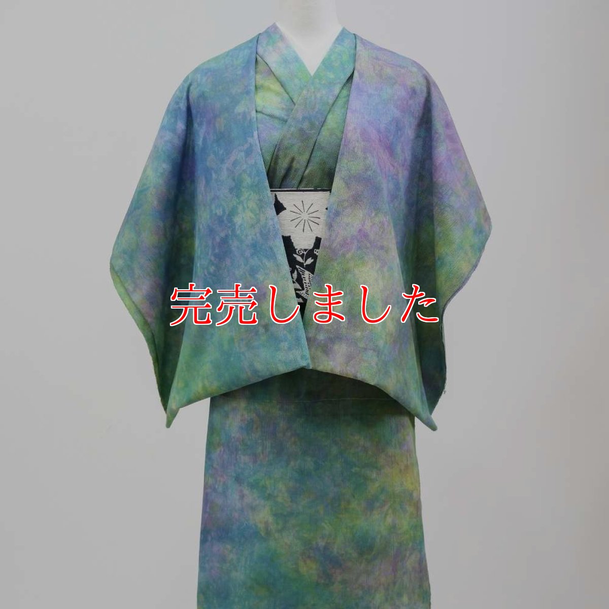 画像3: 洗える木綿着物｜彩睡蓮シリーズ「朝靄の池」綿100％｜ひでや工房 (3)