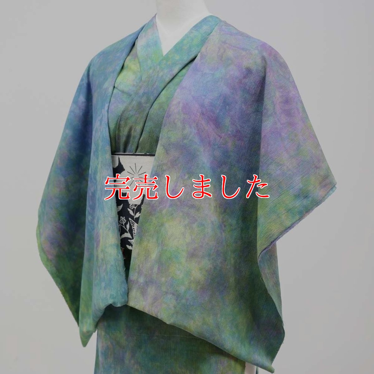 画像4: 洗える木綿着物｜彩睡蓮シリーズ「朝靄の池」綿100％｜ひでや工房 (4)