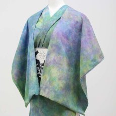 画像4: 洗える木綿着物｜彩睡蓮シリーズ「朝靄の池」綿100％｜ひでや工房 (4)