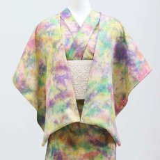 画像2: 洗える木綿着物｜彩睡蓮シリーズ「若葉の池」綿100％｜ひでや工房 (2)