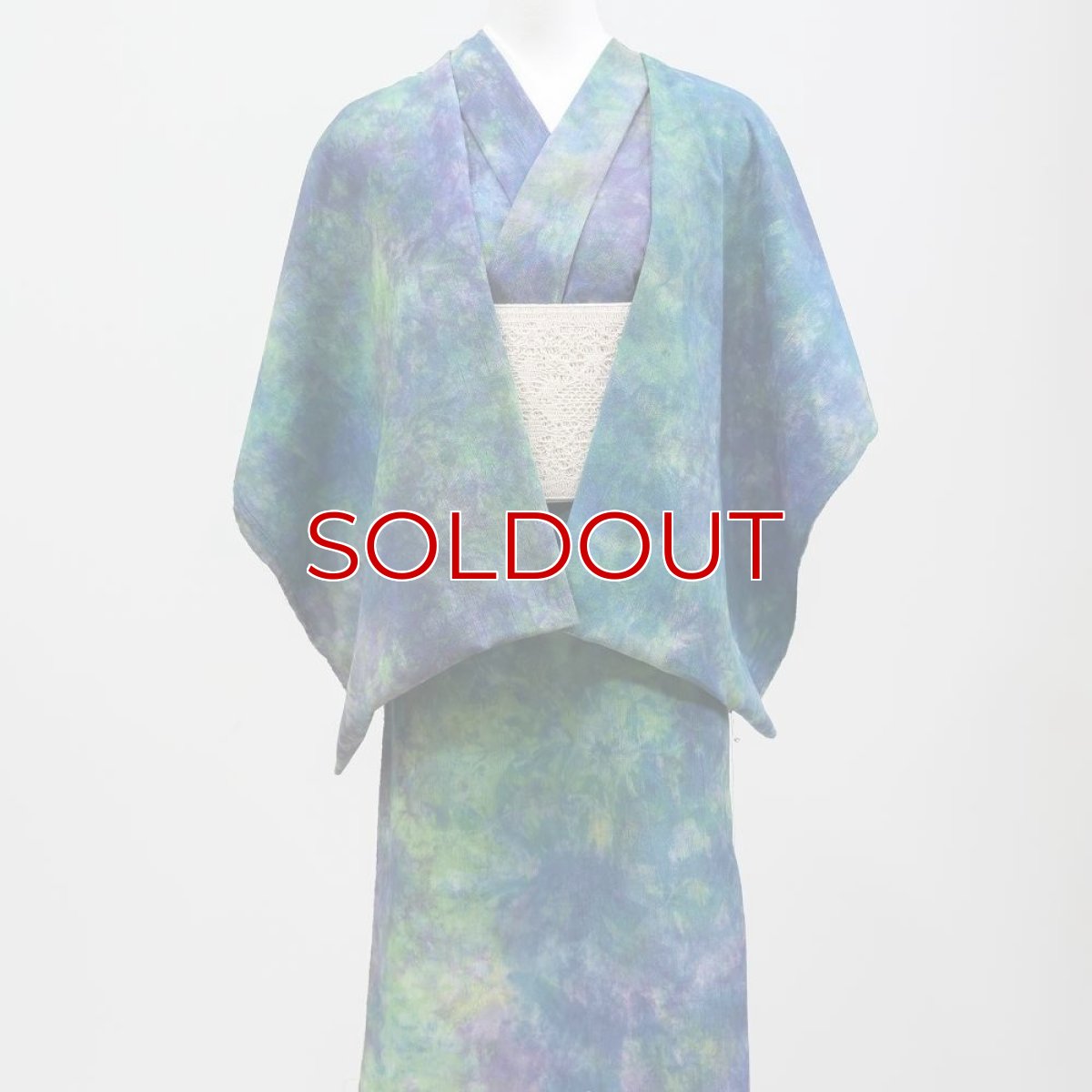 画像2: 洗える木綿着物｜彩睡蓮シリーズ「静藍の池」綿100％｜ひでや工房 (2)