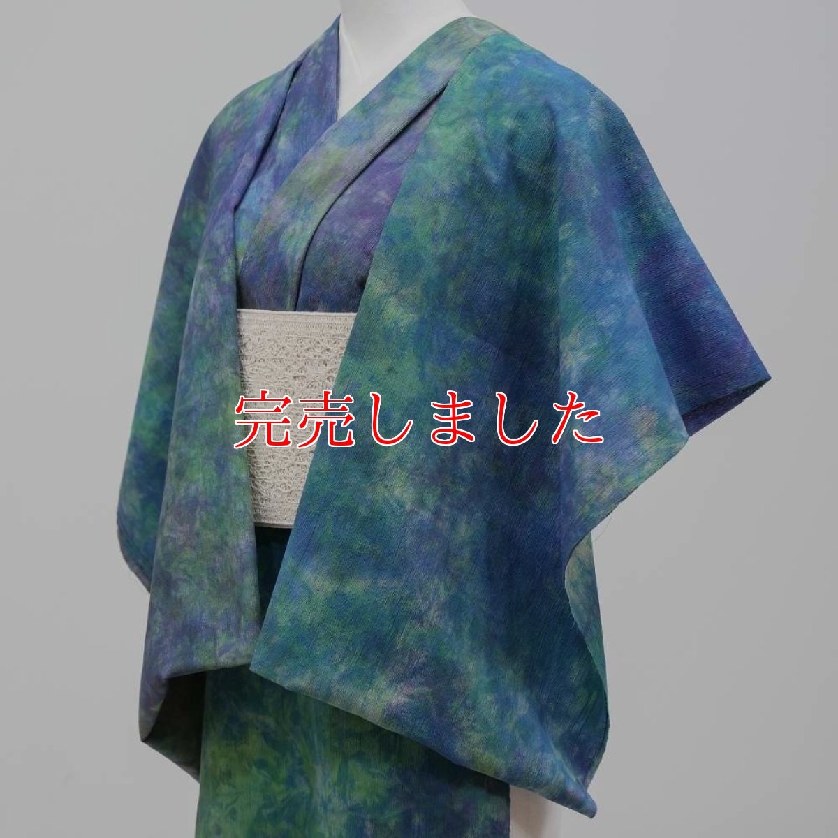 画像3: 洗える木綿着物｜彩睡蓮シリーズ「静藍の池」綿100％｜ひでや工房 (3)