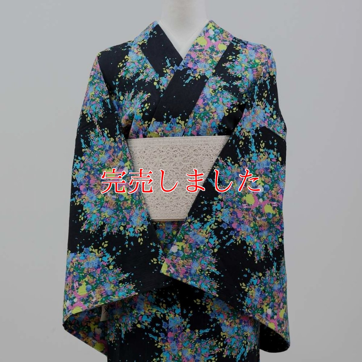 画像2: 洗える木綿着物「彩花火」綿100％｜反物｜ひでや工房 (2)