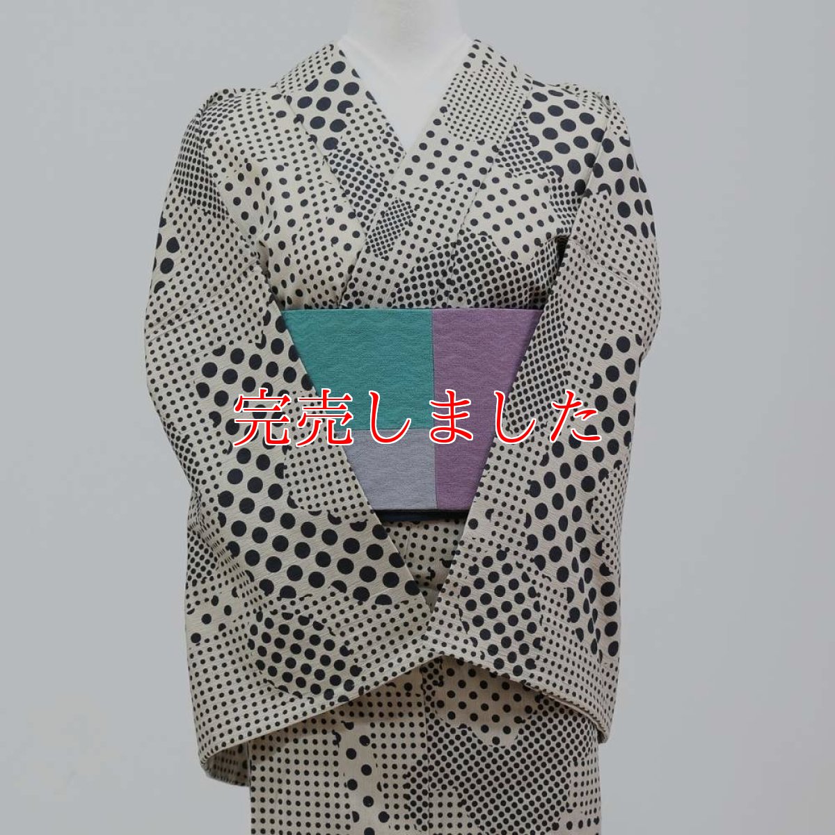 画像2: 洗える木綿着物「ドット梅」綿100％｜仕立て上がり品｜ひでや工房 (2)