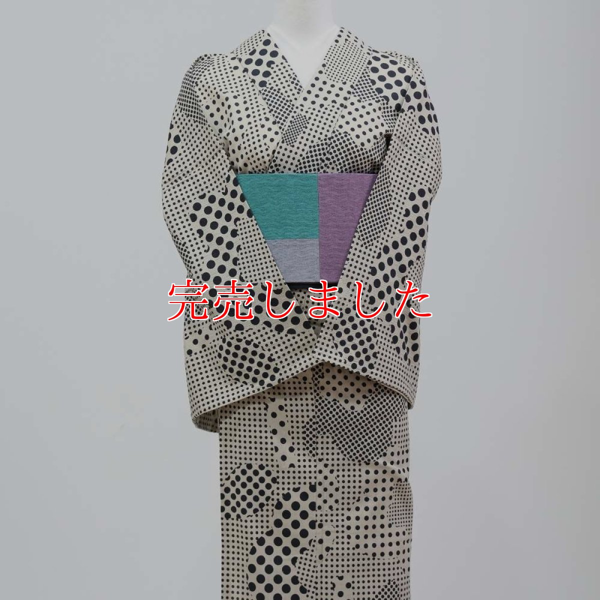 画像3: 洗える木綿着物「ドット梅」綿100％｜仕立て上がり品｜ひでや工房 (3)