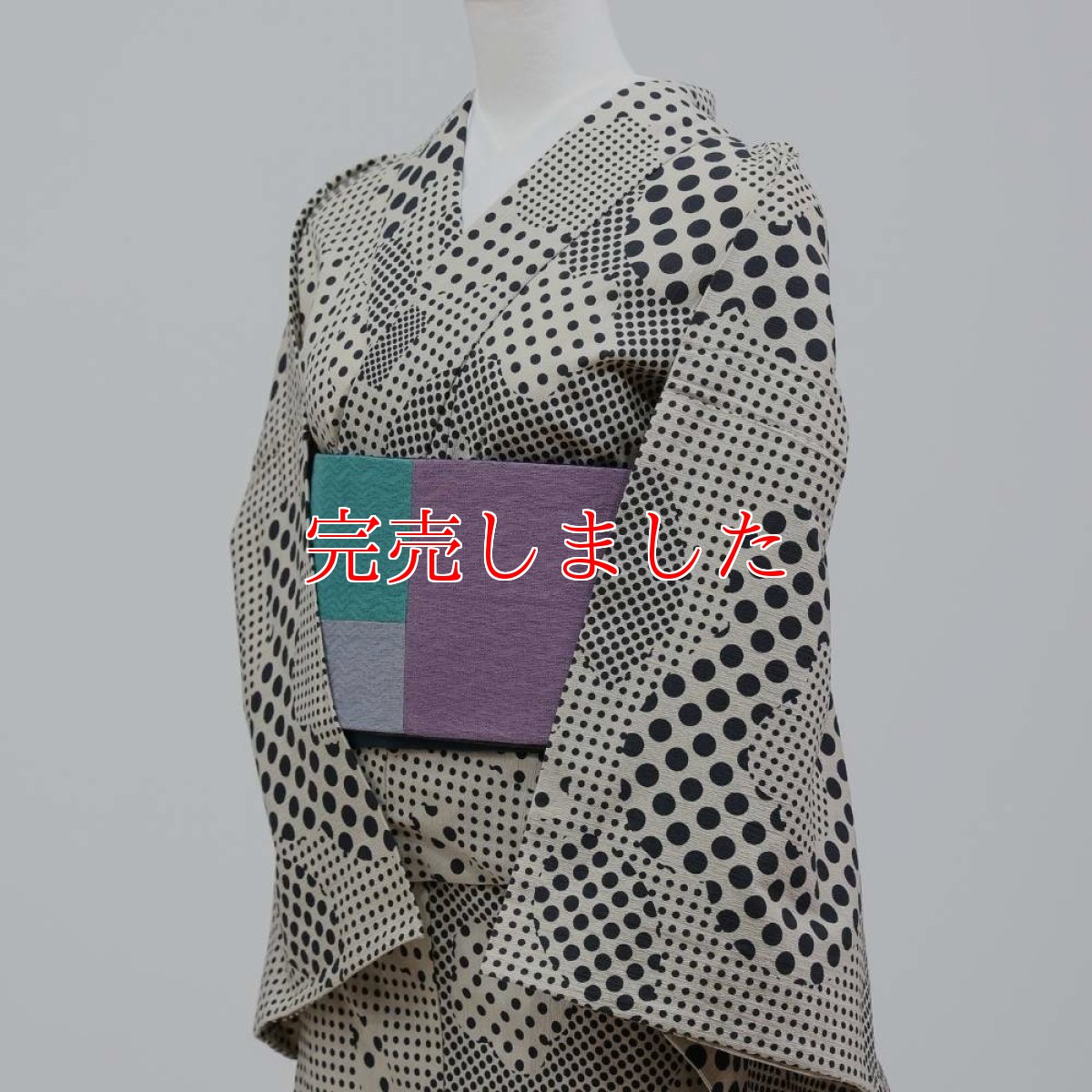 画像4: 洗える木綿着物「ドット梅」綿100％｜仕立て上がり品｜ひでや工房 (4)