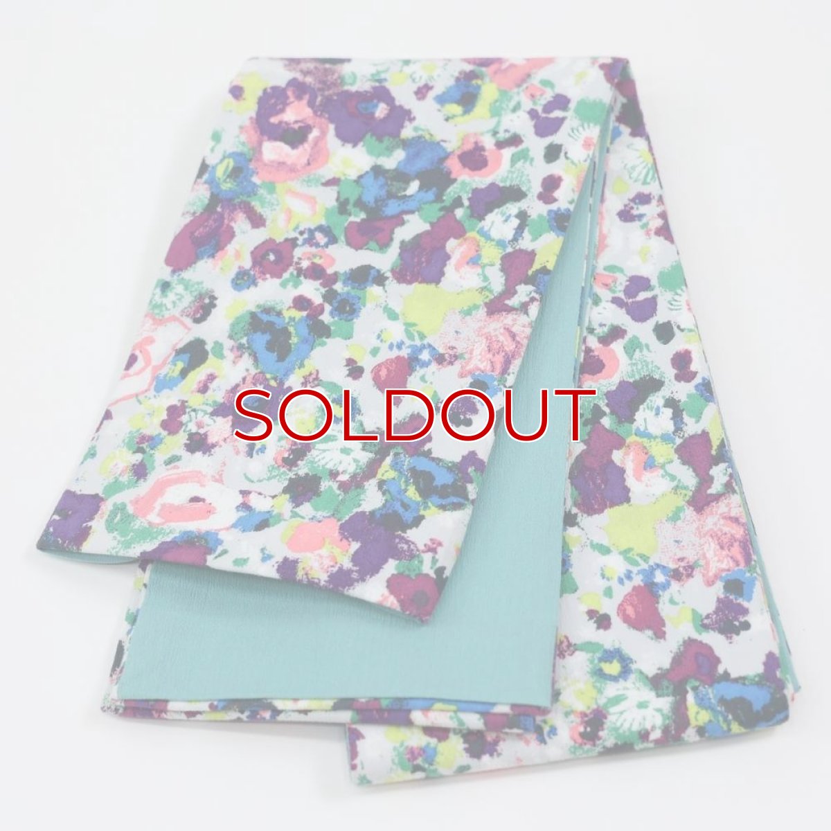 画像2: 半幅帯「油彩ブロッサム」｜綿縮緬｜ひでや工房 (2)