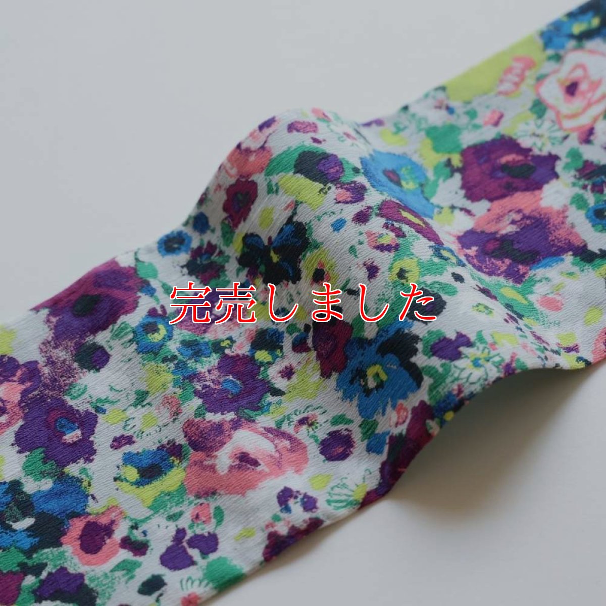 画像3: 半幅帯「油彩ブロッサム」｜綿縮緬｜ひでや工房 (3)