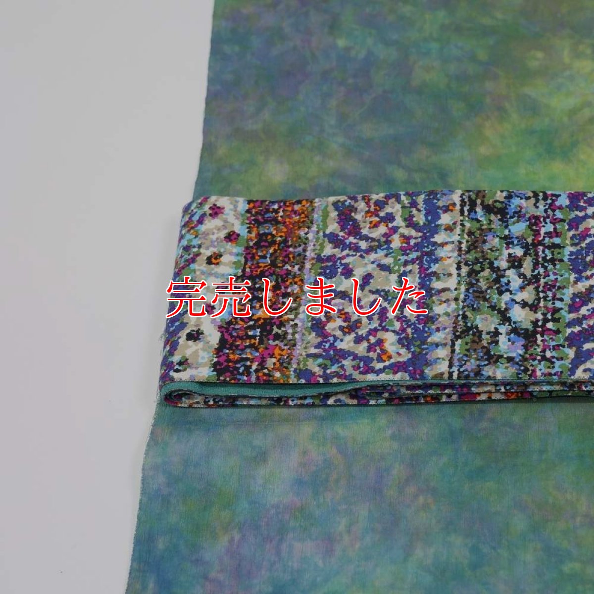 画像6: 半幅帯「油彩ミルフィーユ」｜綿縮緬｜ひでや工房 (6)