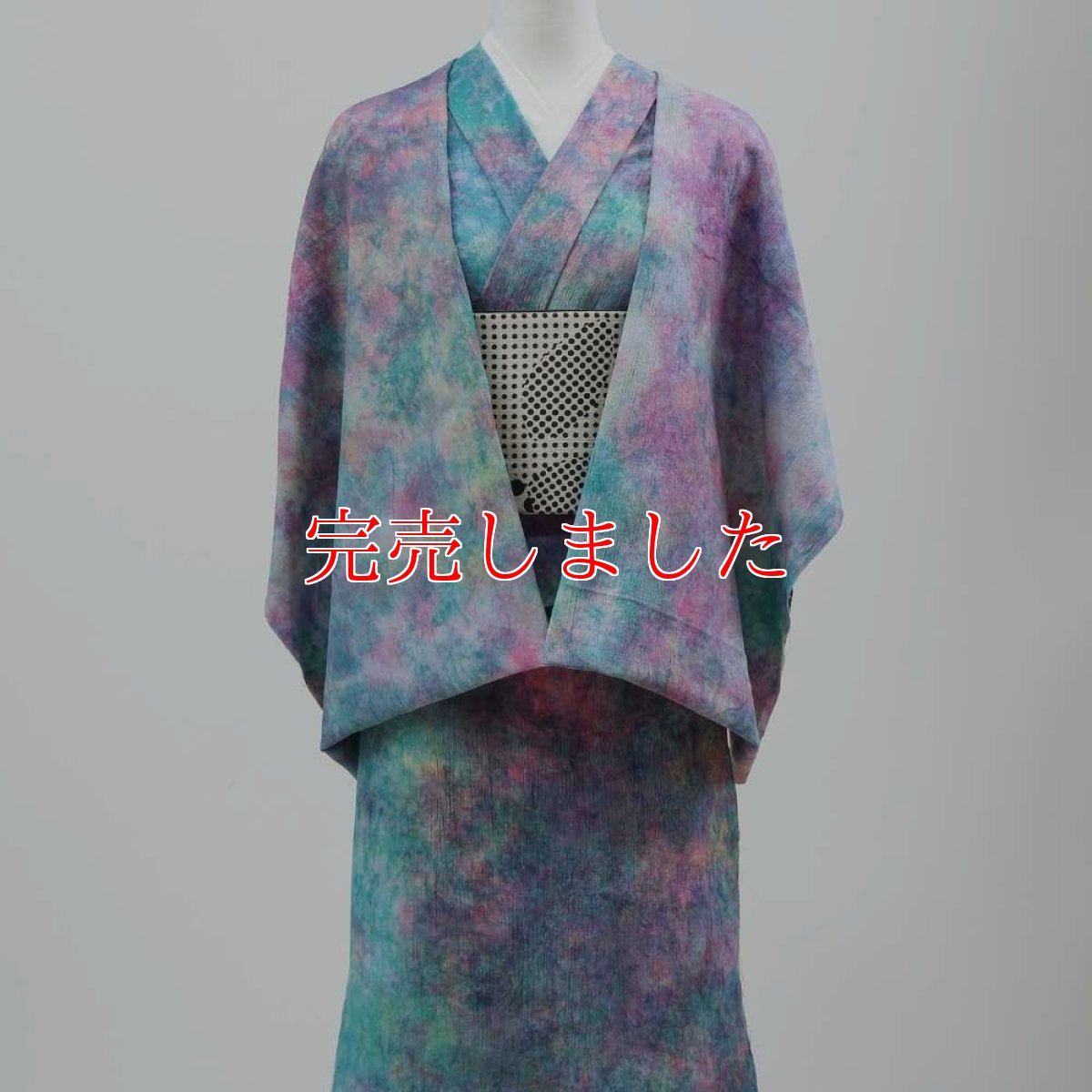 画像2: 洗える木綿着物｜彩睡蓮シリーズ「花霞の池」綿100％｜ひでや工房 (2)