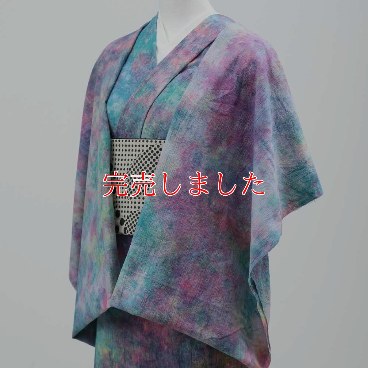 画像3: 洗える木綿着物｜彩睡蓮シリーズ「花霞の池」綿100％｜ひでや工房 (3)