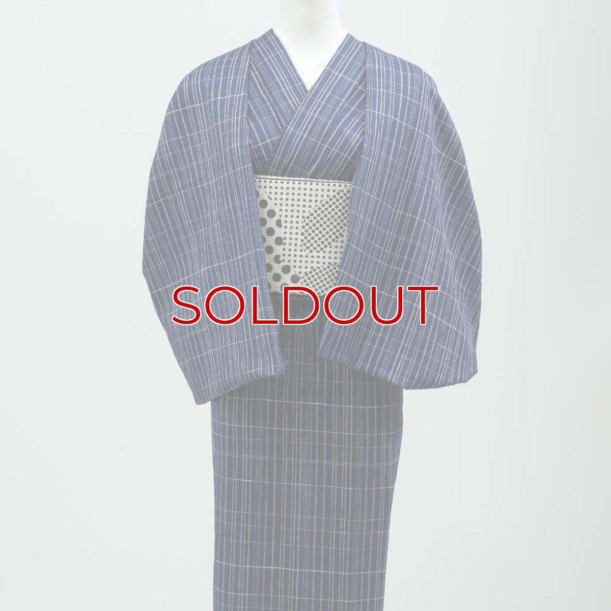 画像2: 洗える木綿着物「宵紺格子」綿縮緬｜ひでや工房 (2)