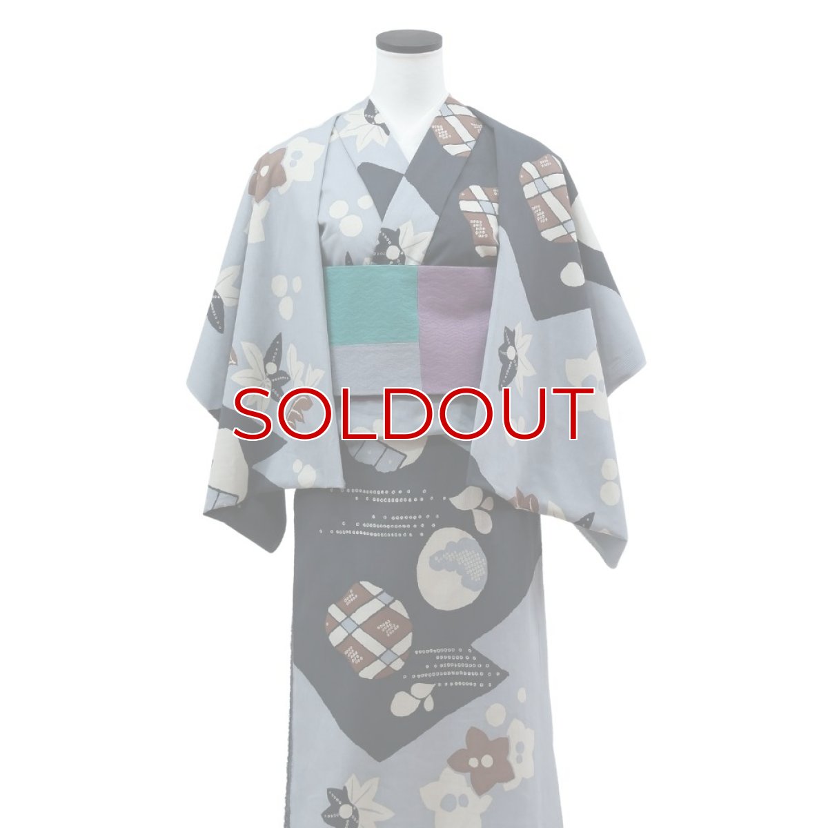 画像2: 《もたはん限定》ひでや工房｜綿縮緬「復刻辻ヶ花」銀鼠×墨黒 (2)