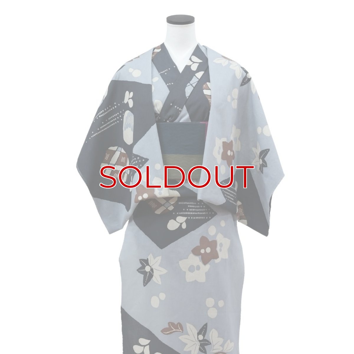 画像4: 《もたはん限定》ひでや工房｜綿縮緬「復刻辻ヶ花」銀鼠×墨黒 (4)