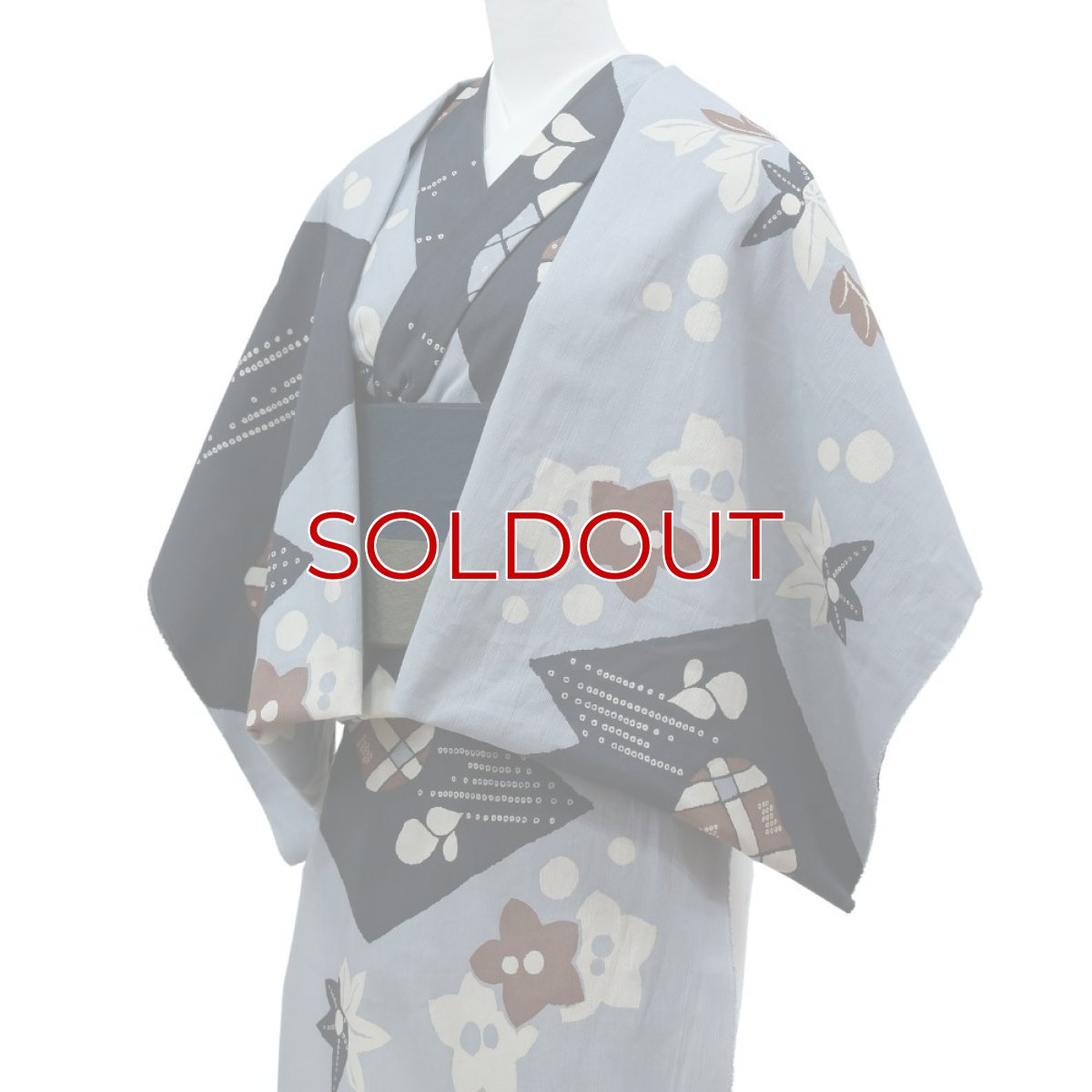 画像5: 《もたはん限定》ひでや工房｜綿縮緬「復刻辻ヶ花」銀鼠×墨黒 (5)