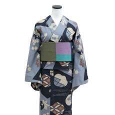 画像6: 《もたはん限定》ひでや工房｜綿縮緬「復刻辻ヶ花」銀鼠×墨黒 (6)