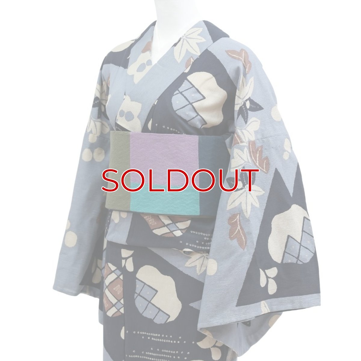 画像7: 《もたはん限定》ひでや工房｜綿縮緬「復刻辻ヶ花」銀鼠×墨黒 (7)