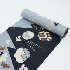 画像9: 《もたはん限定》ひでや工房｜綿縮緬「復刻辻ヶ花」銀鼠×墨黒 (9)