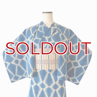 小紋　総絞り　縦縞　亀甲　立涌　牡丹　亀甲　菱　ネイビー　着物　044a d 小紋 総絞り 縦縞 亀甲 立涌 牡丹 亀甲 菱 ネイビー 着物 044a d