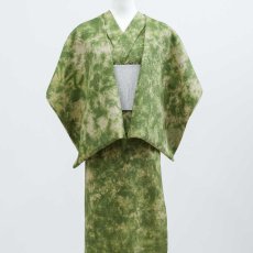 画像2: 藤井絞｜はごろ木綿「抹茶オレ」｜マーブル染め (2)