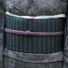 画像5: 博多八寸帯「雨音」留紺｜コレカラキモノ企画室 (5)