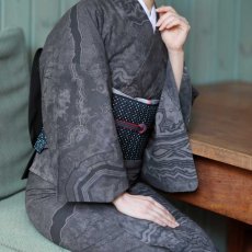 画像6: 博多八寸帯「雨音」留紺｜コレカラキモノ企画室 (6)