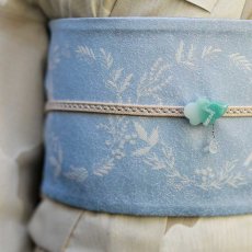 画像6: 両面半幅帯「晴風」深緑×水色｜コレカラキモノ企画室 (6)