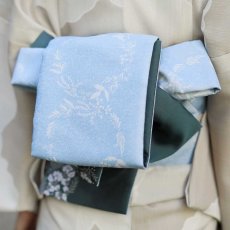 画像9: 両面半幅帯「晴風」深緑×水色｜コレカラキモノ企画室 (9)