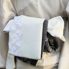 画像3: 両面半幅帯「晴風」アイボリー×墨黒｜コレカラキモノ企画室 (3)