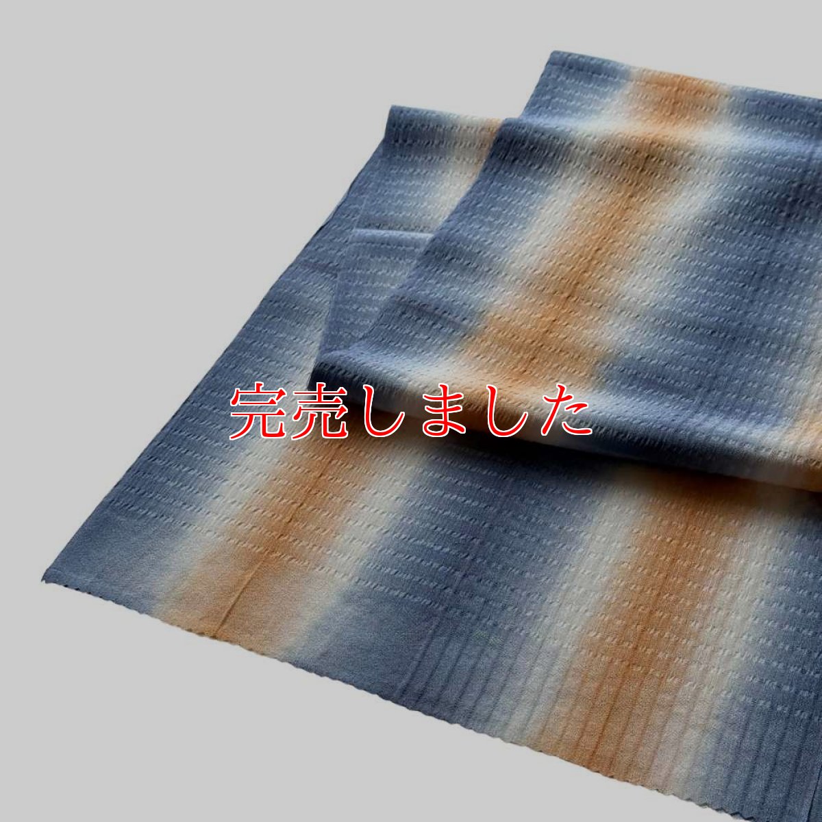 画像3: 【藤井絞】通年使える2WAY帯揚げ「花結」ブルー×オレンジ｜リボン絞り・絹100％｜コレカラキモノ企画室 (3)