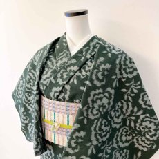画像5: 久留米絣・野村織物「コットンフラワー」八女茶グリーン (5)