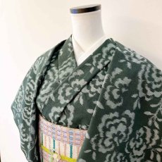 画像6: 久留米絣・野村織物「コットンフラワー」八女茶グリーン (6)