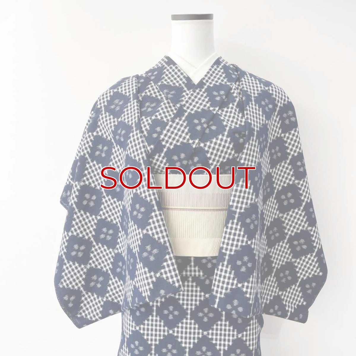 画像3: 久留米絣・野村織物「花菱格子」もたはん別注 (3)