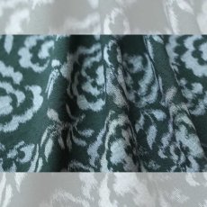 画像6: 久留米絣｜野村織物「コットンフラワー」八女茶グリーン｜木綿着物 (6)