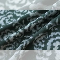 画像7: 久留米絣｜野村織物「コットンフラワー」八女茶グリーン｜木綿着物 (7)