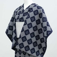 画像5: 久留米絣｜野村織物「花菱格子」｜洗える木綿着物 (5)