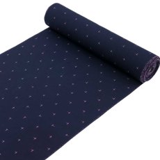 画像5: 久留米絣｜野村織物「星雫絣」ネイビー×ピンク｜木綿着物 (5)